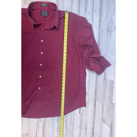 ALEXANDER JULIAN COLOURS Men's 2X Button Down Dark Red Solid Button-down - Picture 5 of 5